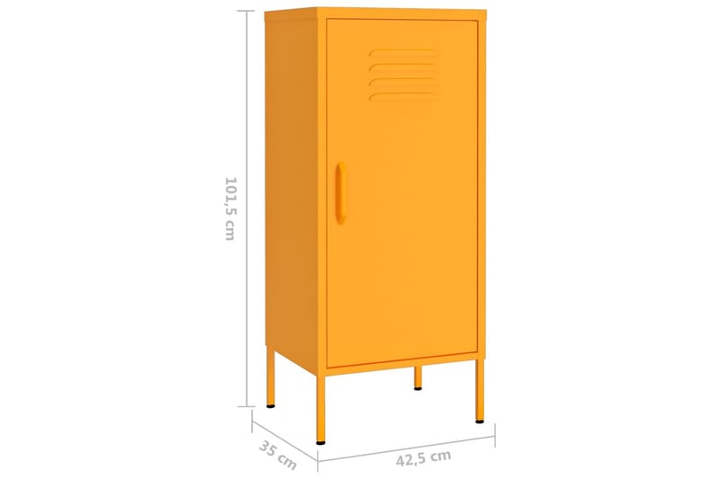 Varastokaappi sinapinkeltainen 42,5x35x101,5 cm teräs - Säilytyskaappi - Pukukaappi