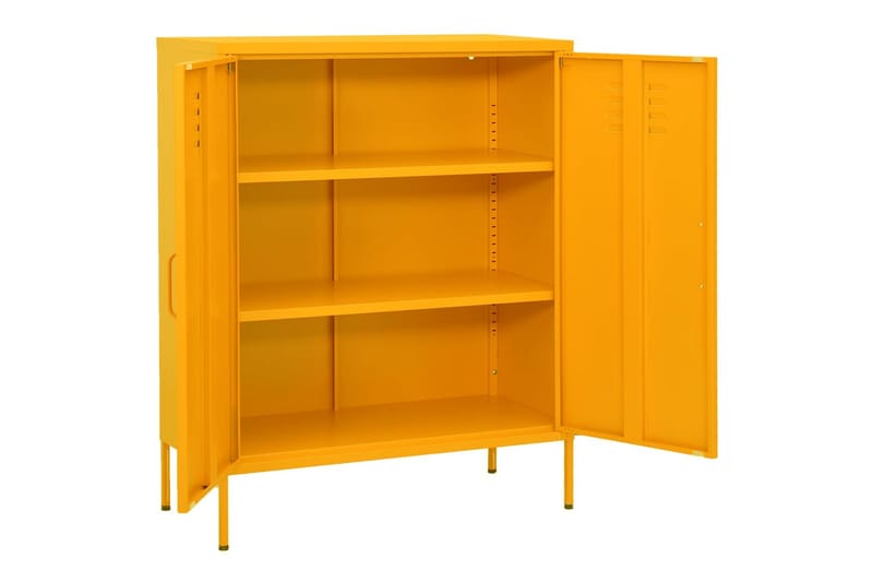 Varastokaappi sinapinkeltainen 80x35x101,5 cm teräs - Säilytys - Kaappi - Säilytyskaappi