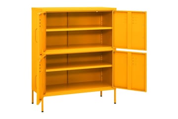 Varastokaappi sinapinkeltainen 80x35x101,5 cm teräs - Säilytys - Kaappi - Säilytyskaappi
