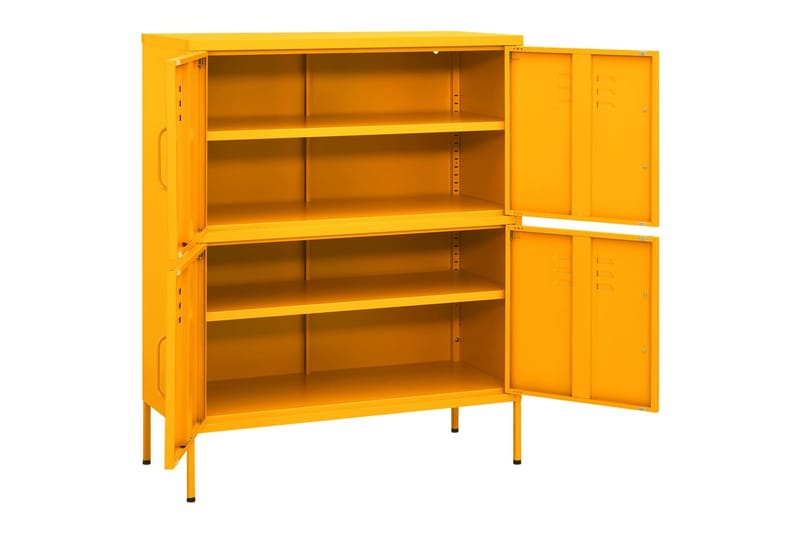 Varastokaappi sinapinkeltainen 80x35x101,5 cm teräs - Säilytys - Kaappi - Säilytyskaappi