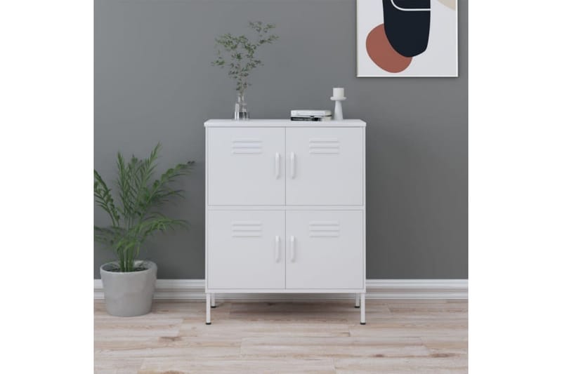 Varastokaappi valkoinen 80x35x101,5 cm teräs - Säilytys - Kaappi - Säilytyskaappi