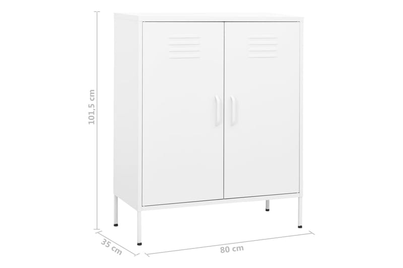 Varastokaappi valkoinen 80x35x101,5 cm teräs - Säilytys - Kaappi - Säilytyskaappi