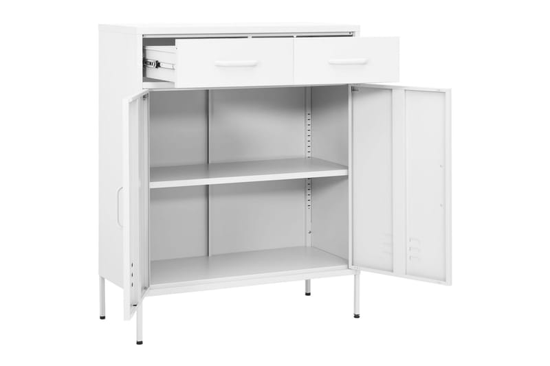 Varastokaappi valkoinen 80x35x101,5 cm teräs - Säilytys - Kaappi - Säilytyskaappi