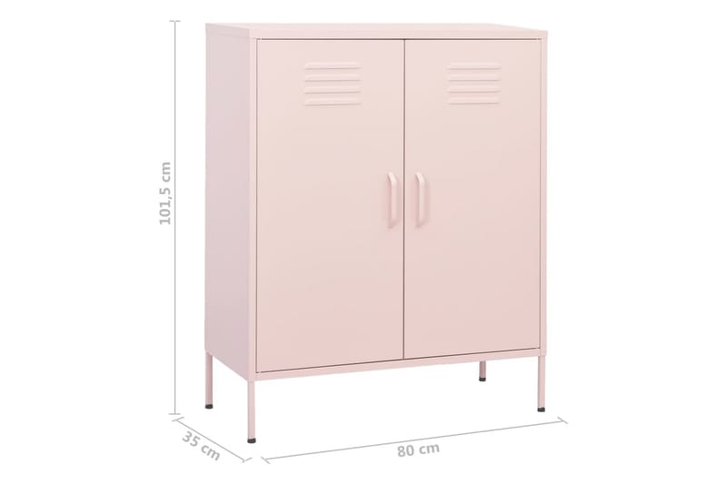 Varastokaappi pinkki 80x35x101,5 cm teräs - Säilytys - Kaappi - Säilytyskaappi