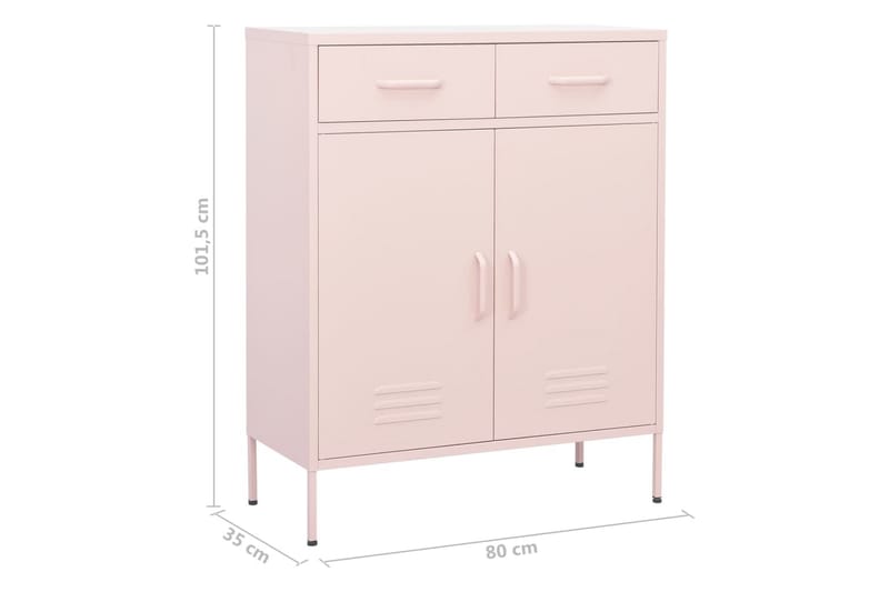 Varastokaappi pinkki 80x35x101,5 cm teräs - Säilytys - Kaappi - Säilytyskaappi