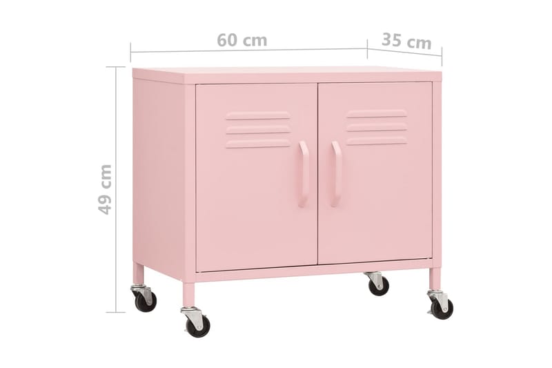 Varastokaappi pinkki 60x35x49 cm teräs - Pinkki - Säilytys - Kaappi - Säilytyskaappi