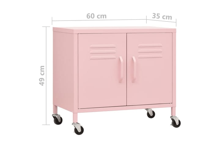 Varastokaappi pinkki 60x35x49 cm teräs - Pinkki - Säilytyskaappi