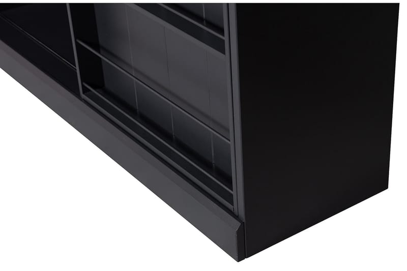 Vitriinikaappi Vendelin 150x47 cm - Mänty/Mattamusta - Säilytys - Kaappi - Säilytyskaappi