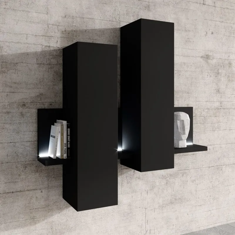 Seinään kiinnitettävä kaappi Bota - Musta supermatta - Säilytys - Kaappi - Säilytyskaappi