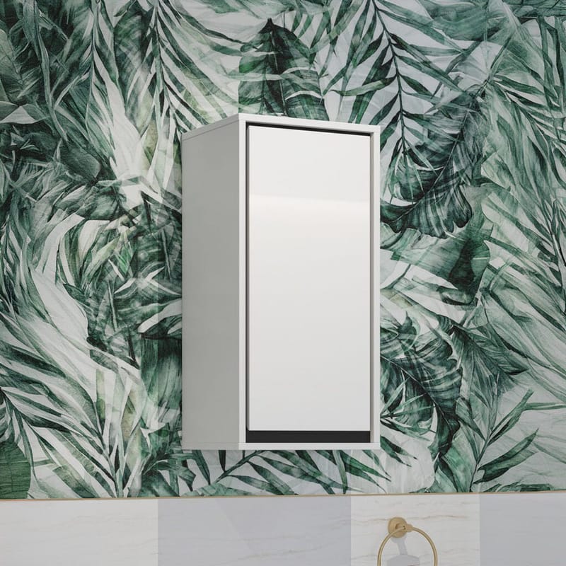 Seinäkaappi Irvine 1 ovi - Valkoinen kiiltävä - Säilytys - Kaappi - Säilytyskaappi