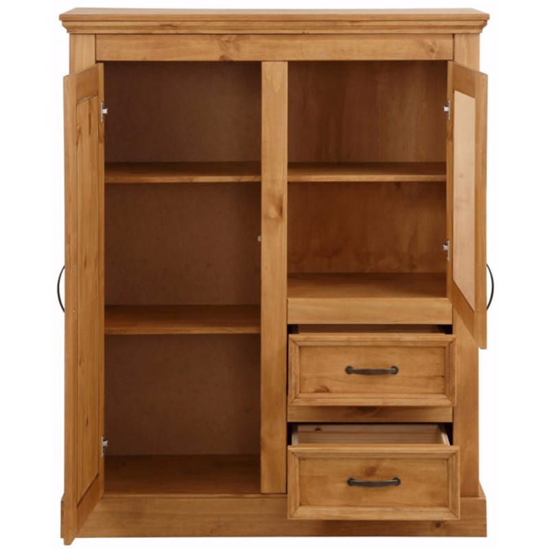 Selma korkea kaappi 100x120 cm - Petsattu/vahattu - Säilytys - Kaappi - Vitriini