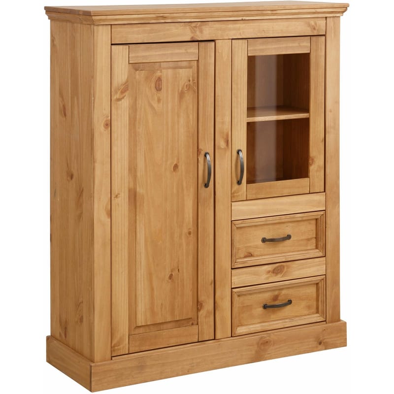 Selma korkea kaappi 100x120 cm - Petsattu/vahattu - Säilytys - Kaappi - Vitriini