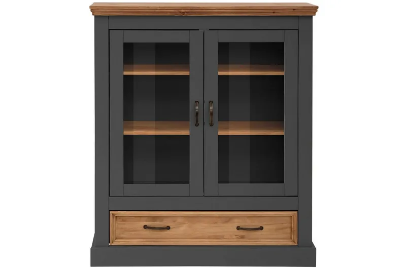 Selma Vitriinikaappi 100x120 cm - Harmaa - Säilytys - Kaappi - Vitriini