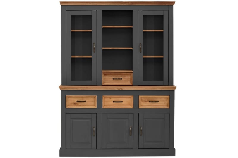 Selma Vitriinikaappi 145x192 cm - Harmaa - Säilytys - Kaappi - Vitriini