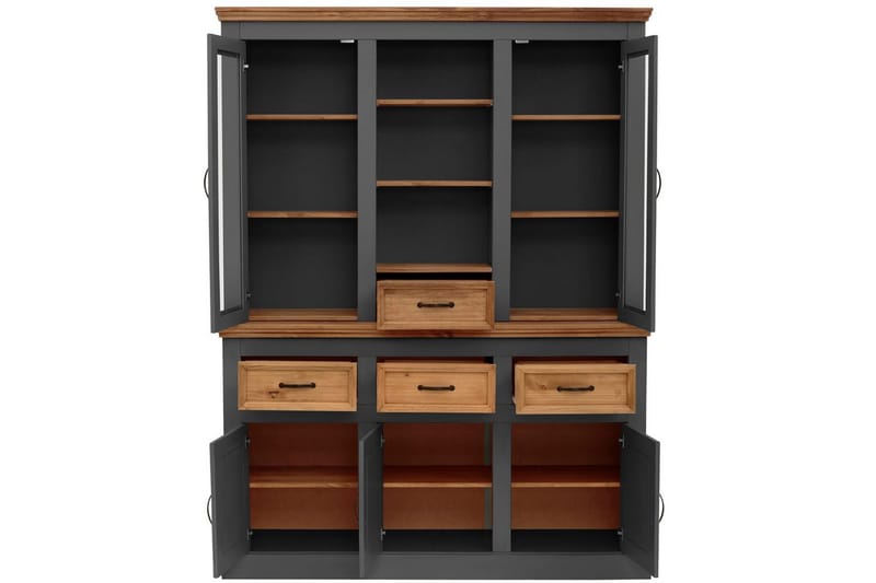 Selma Vitriinikaappi 145x192 cm - Harmaa - Säilytys - Kaappi - Vitriini