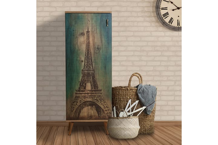 Senkki Eiffel-torni 38x50 cm - Luonto / Vihreä / Ruskea - Säilytyskaappi