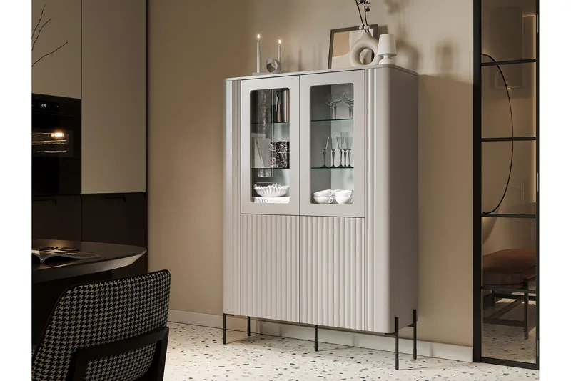 Sherie Vitriinikaappi 110x160 cm, Musta