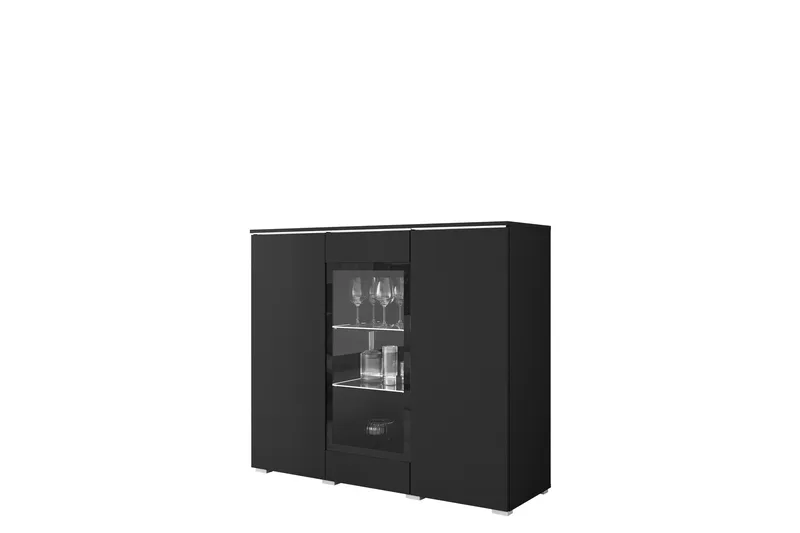 Sherie Vitriinikaappi 120x104 cm, Musta