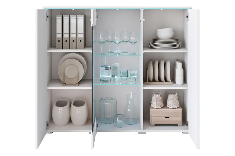 Sherie Vitriinikaappi 120x104 cm - Musta - Säilytys - Kaappi - Vitriini