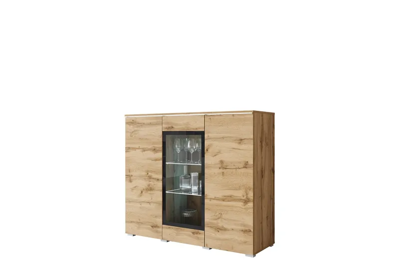 Sherie Vitriinikaappi 120x104 cm - Ruskea - Säilytys - Kaappi - Vitriini