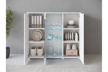 Sherie Vitriinikaappi 120x104 cm - Valkoinen - Säilytys - Kaappi - Vitriini