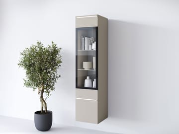 Sherie vitriinikaappi 30 cm lasia ja puuta - Beige - Säilytys - Kaappi - Vitriini