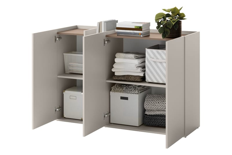 Sigma Highboard - Vaalean Harmaa/Beige - Säilytys - Kaappi - Säilytyskaappi