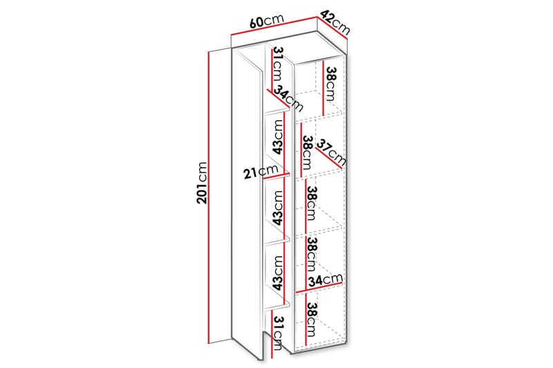 Sigma Highboard - Vaalean Harmaa/Beige - Säilytys - Kaappi - Säilytyskaappi