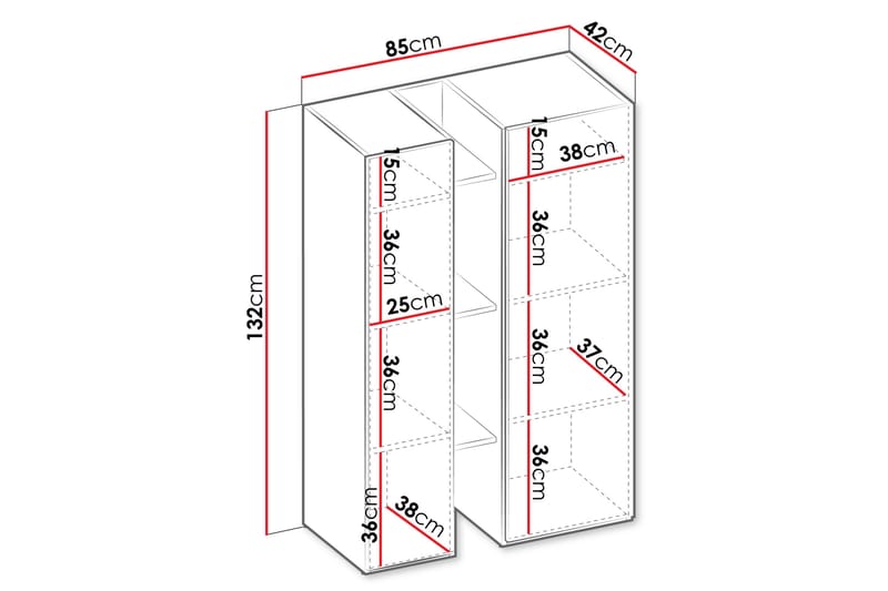 Sigma Highboard - Valkoinen - Säilytys - Kaappi - Säilytyskaappi