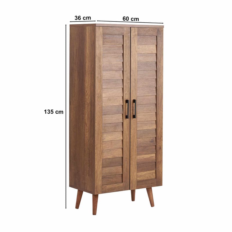 Simora Monitoimikaappi 60x135 cm - Pähkinä - Säilytys - Kaappi - Säilytyskaappi