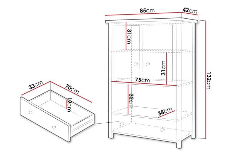 Storyn Highboard - Valkoinen - Säilytys - Kaappi - Säilytyskaappi