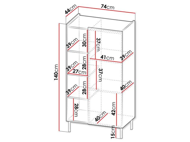 Tavrin Highboard-kaappi 140 cm - Beige - Säilytys - Kaappi - Säilytyskaappi