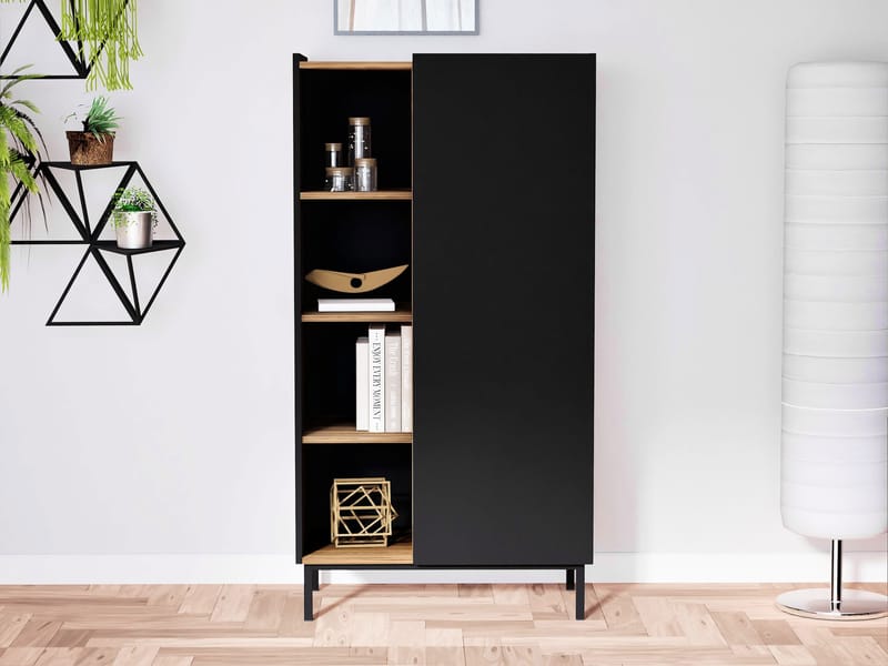 Tavrin Highboard-kaappi 140 cm - Musta - Säilytys - Kaappi - Säilytyskaappi