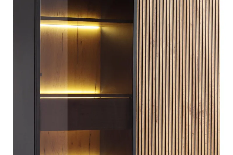 Tenorio Vitriinikaappi 104x166 cm - Beige - Säilytys - Kaappi - Vitriini