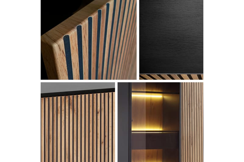 Tenorio Vitriinikaappi 104x166 cm - Beige - Säilytys - Kaappi - Vitriini