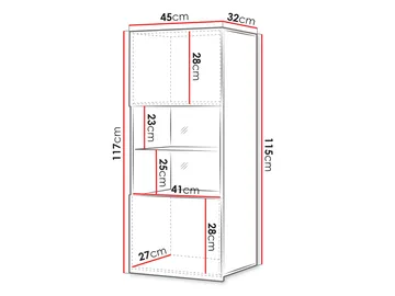 Tessan-vitriiinikaappi 45x117 cm - ruskea - Säilytys - Kaappi - Vitriini