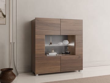 Tessan vitriinikaappi 100x107 cm - ruskea - Säilytys - Kaappi - Vitriini