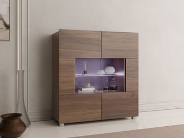 Tessan vitriinikaappi 100x107 cm - ruskea - Säilytys - Kaappi - Vitriini