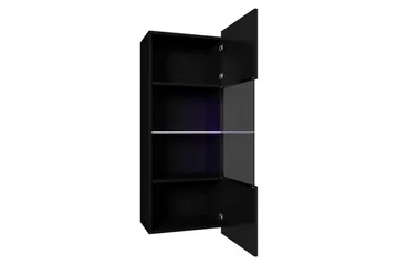 Tessan Vitriinikaappi 45x117 cm - Musta - Säilytys - Kaappi - Vitriini