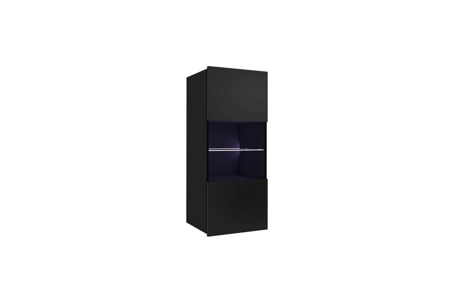 Tessan Vitriinikaappi 45x117 cm - Musta - Säilytys - Kaappi - Vitriini