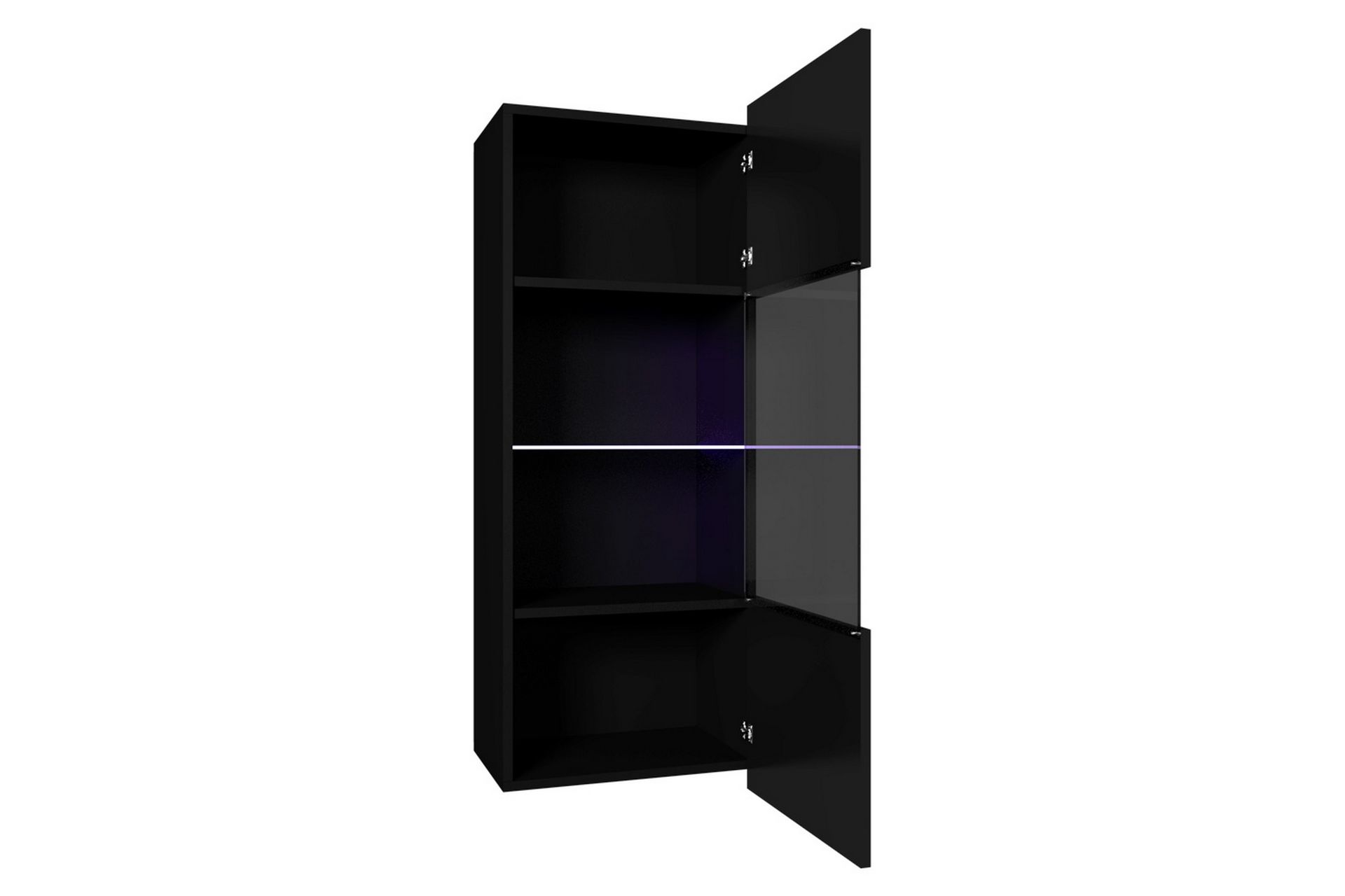 Tessan Vitriinikaappi 45x117 cm - Musta - Säilytys - Kaappi - Vitriini