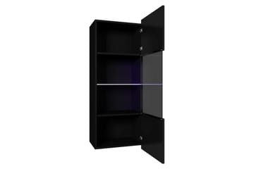 Tessan Vitriinikaappi 45x117 cm - Musta - Säilytys - Kaappi - Vitriini