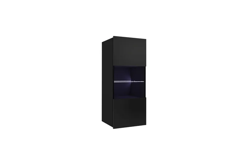Tessan vitriinikaappi 45x117 cm puuta lasilla, Musta