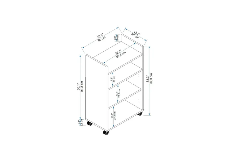 Tiraki Senkki - Valkoinen - Säilytys - Kaappi - Säilytyskaappi