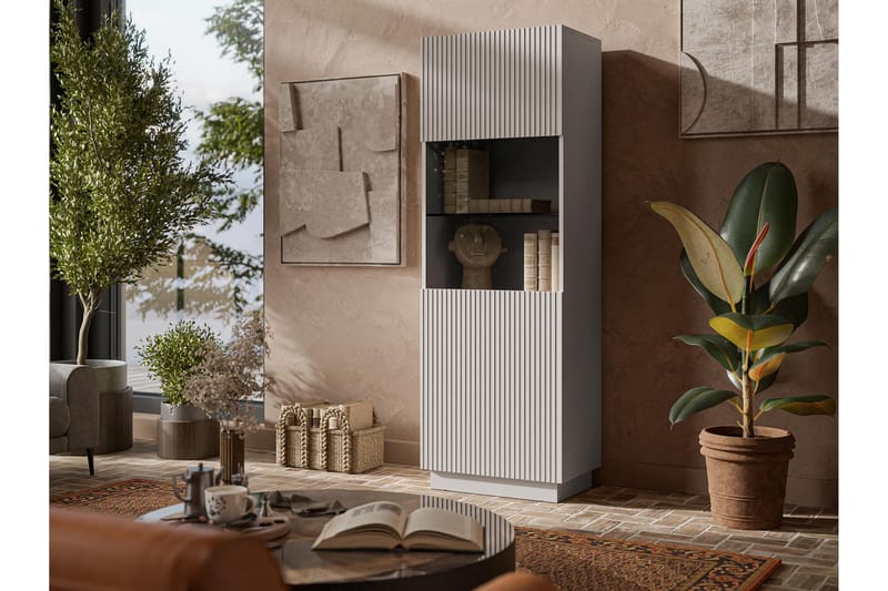 Torvalen Vitriinikaappi 60x178 cm - Beige - Säilytys - Kaappi - Vitriini