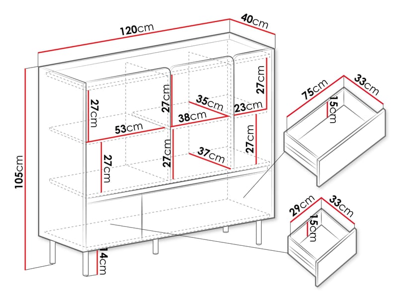Travic Senkki 120 cm - Säilytys - Kaappi - Säilytyskaappi