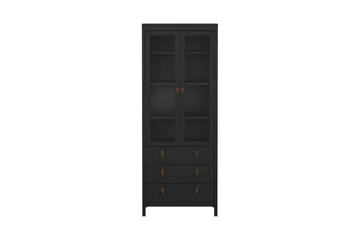 Vallvidera Vitriinikaappi 78,05x199 cm - Musta - Säilytys - Kaappi - Vitriini