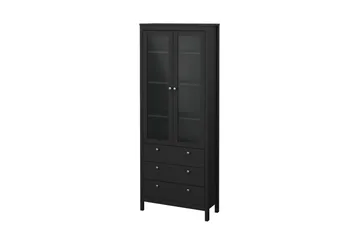 Vallvidera Vitriinikaappi 78,05x199 cm - Musta - Säilytys - Kaappi - Vitriini