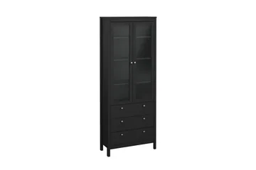 Vallvidera Vitriinikaappi 78,05x199 cm - Musta - Säilytys - Kaappi - Vitriini