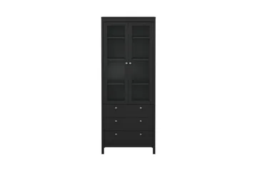 Vallvidera Vitriinikaappi 78,05x199 cm - Musta - Säilytys - Kaappi - Vitriini